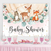 Dschungel Tiere Und Hölzern Rosa Baby Dusche Hintergrund